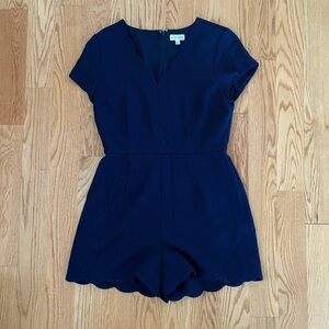 Scalloped Romper Navy Blue Size 6